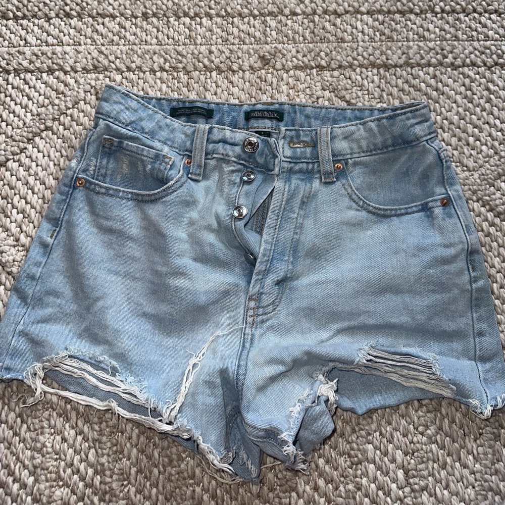 Wild Fable Blue Jean Shorts Distressed Cut-Off Style